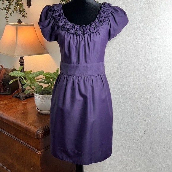 The Limited Dresses & Skirts - The Limited | Ruffle Neck Dress | Eggplant | Size 4